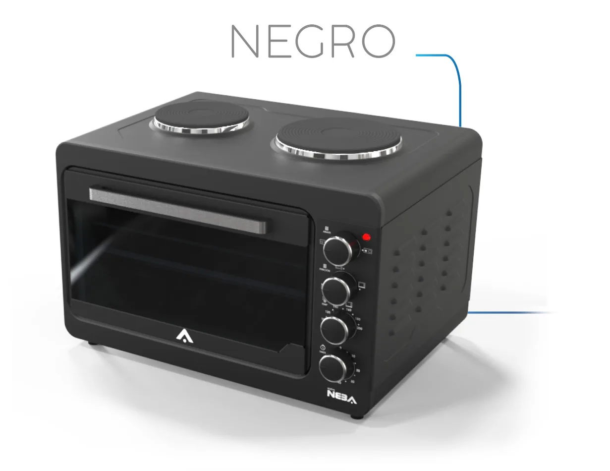 Horno Eléctrico Neba 52L con Anafe Negro