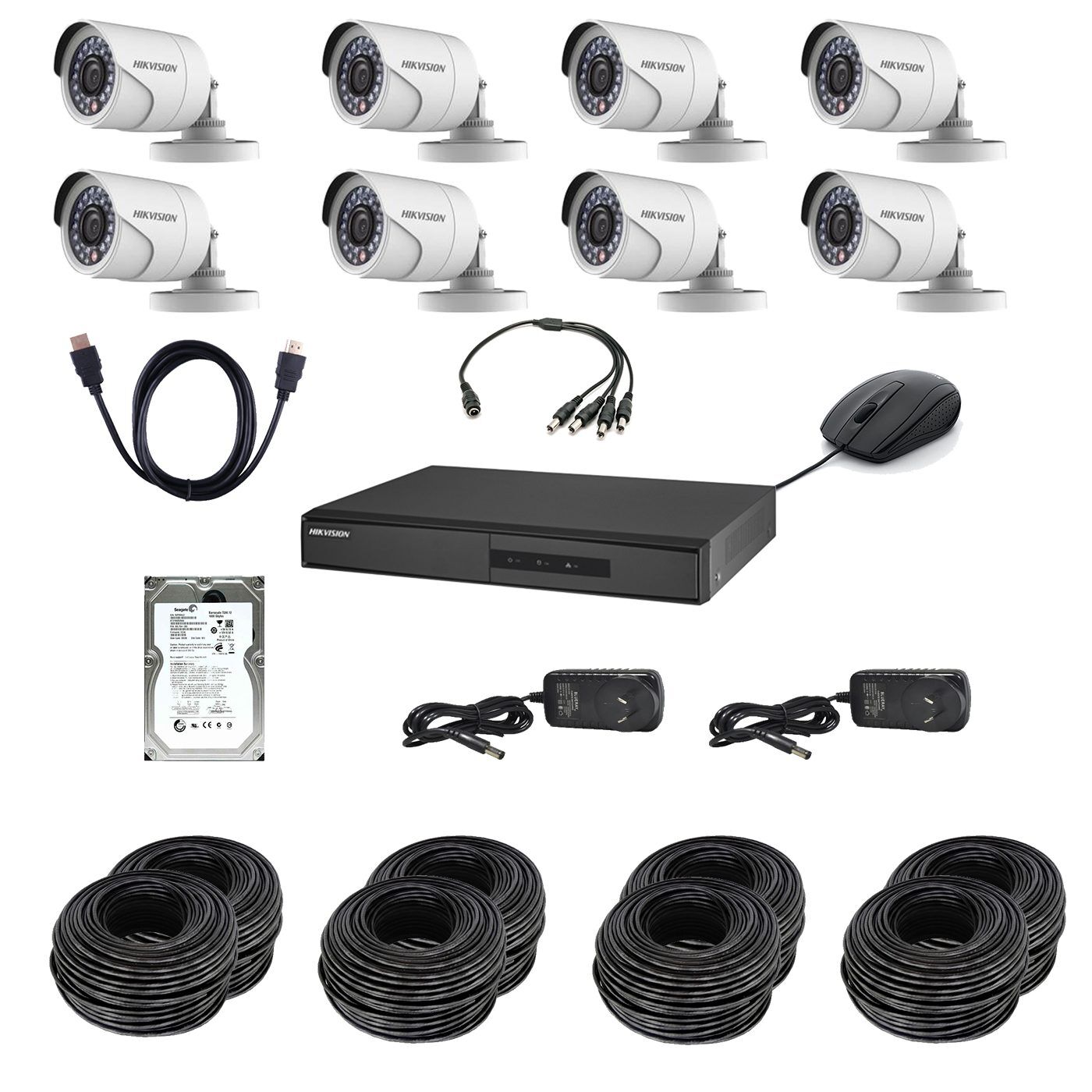 Kit cámaras HIKVISION HD DVR 8Ch + 8 Cámaras INTERIOR–EXTERIOR | Cordoba Digital