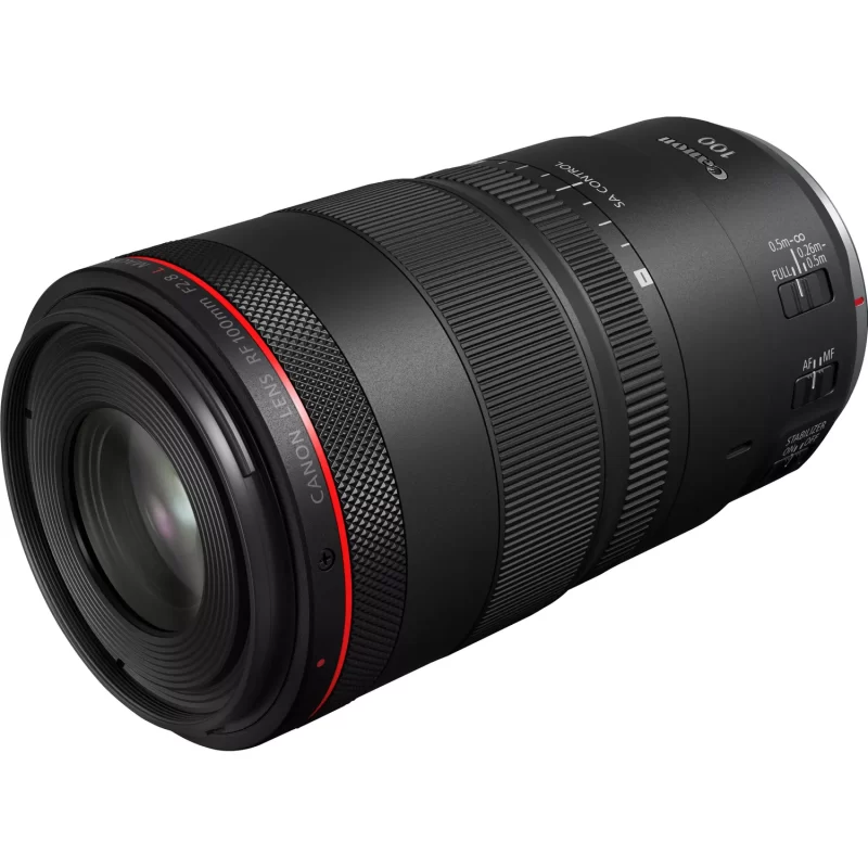 objetivo rf 100mm f2 8l macro is usm de canon producto vista diagonal