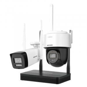 Kit de Cámara de Seguridad Hikvision Tipo Bala de 2 MP H.265 + PTDome WiFi NVS