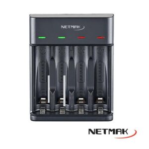 NETMAK CARGADOR RAPIDO USB P/4 PILAS AA/AAA  NM-CH4