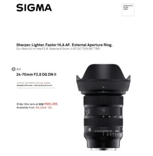 SIGMA 24-70 f2.8 DG DN II ART SONY